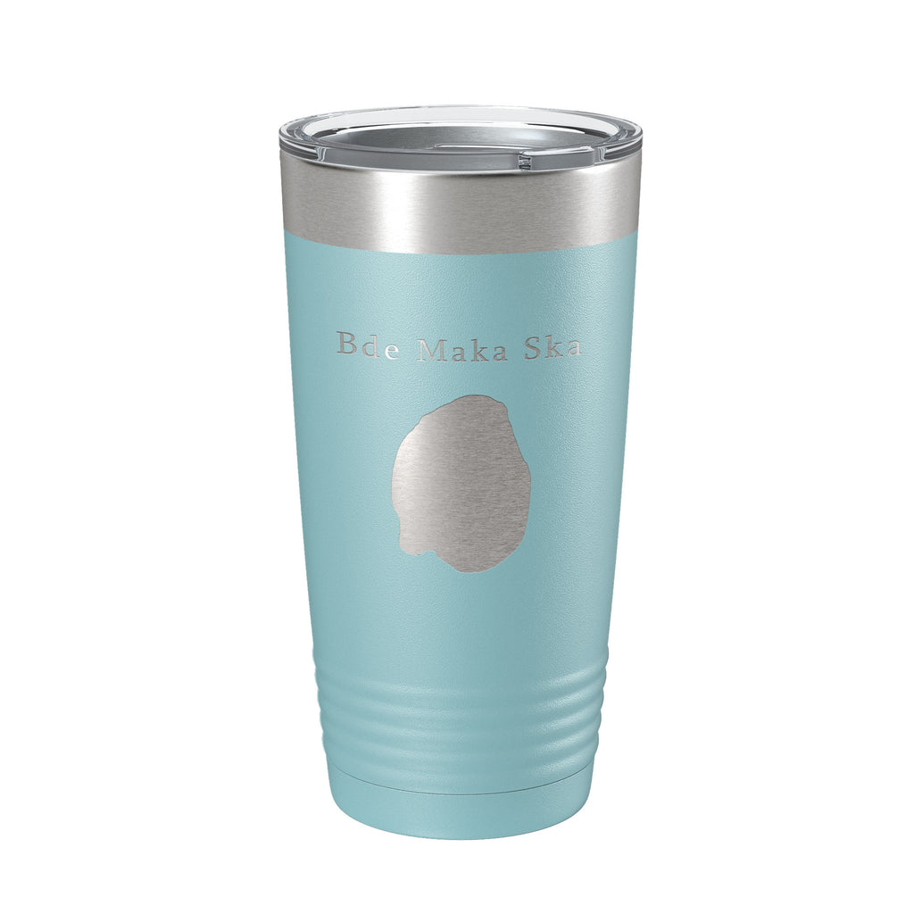 Bde Maka Ska Tumbler Lake Map Travel Mug Insulated Laser Engraved Coffee Cup Minnesota 20 oz