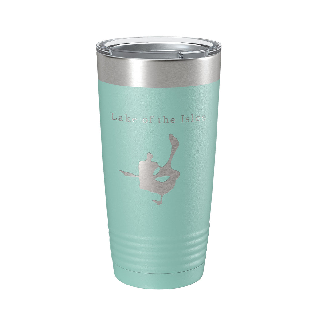 Lake of the Isles Map Tumbler Travel Mug Insulated Laser Engraved Coffee Cup Minneapolis Minnesota 20 oz