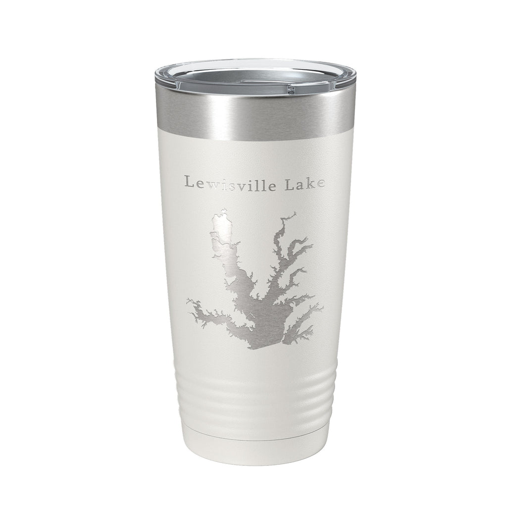 Lewisville Lake Map Tumbler Travel Mug Insulated Laser Engraved Coffee Cup Texas 20 oz