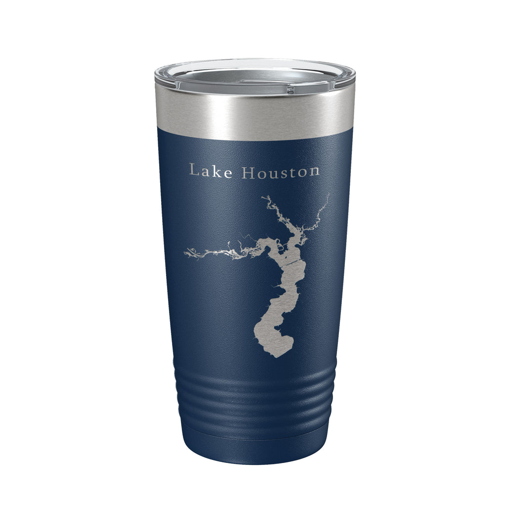 Lake Houston Map Tumbler Travel Mug Insulated Laser Engraved Coffee Cup Texas 20 oz