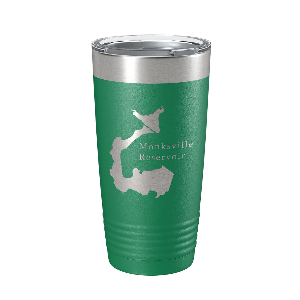 Monksville Reservoir Tumbler Lake Map Travel Mug Insulated Laser Engraved Coffee Cup New Jersey 20 oz