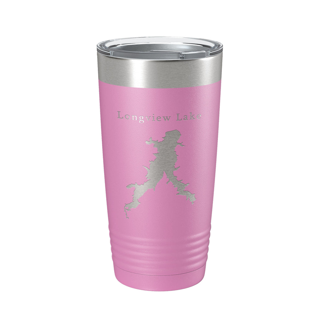 Longview Lake Map Tumbler Travel Mug Insulated Laser Engraved Coffee Cup Missouri 20 oz