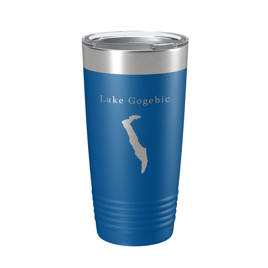 Lake Gogebic Map Tumbler Travel Mug Insulated Laser Engraved Coffee Cup Michigan 20 oz