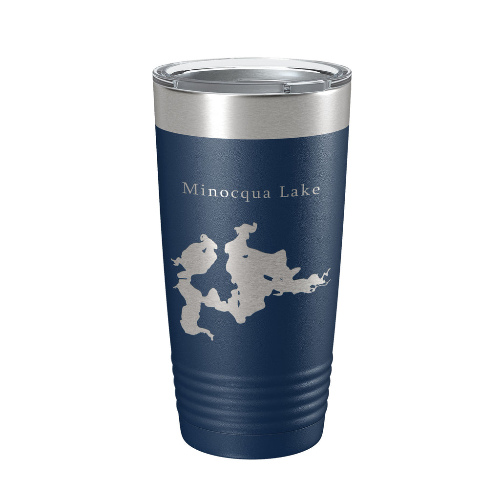 Minocqua Lake Map Tumbler Travel Mug Insulated Laser Engraved Coffee Cup Wisconsin 20 oz