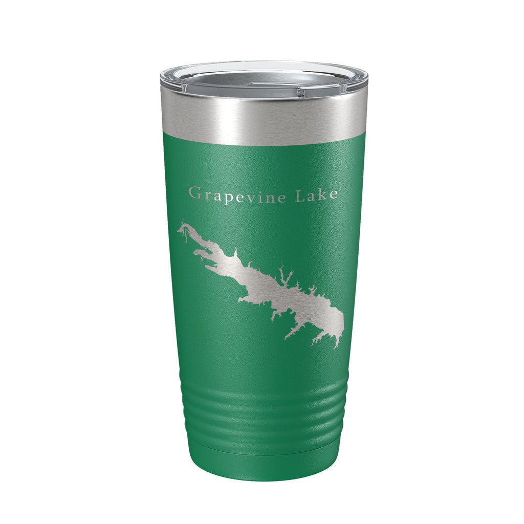 Grapevine Lake Map Tumbler Travel Mug Insulated Laser Engraved Coffee Cup Texas 20 oz