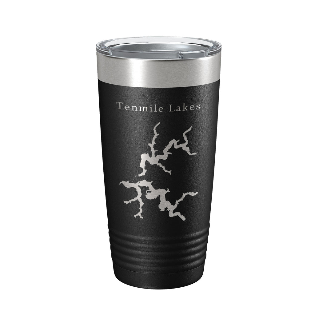 Tenmile Lakes Map Tumbler Travel Mug Insulated Laser Engraved Coffee Cup Oregon 20 oz