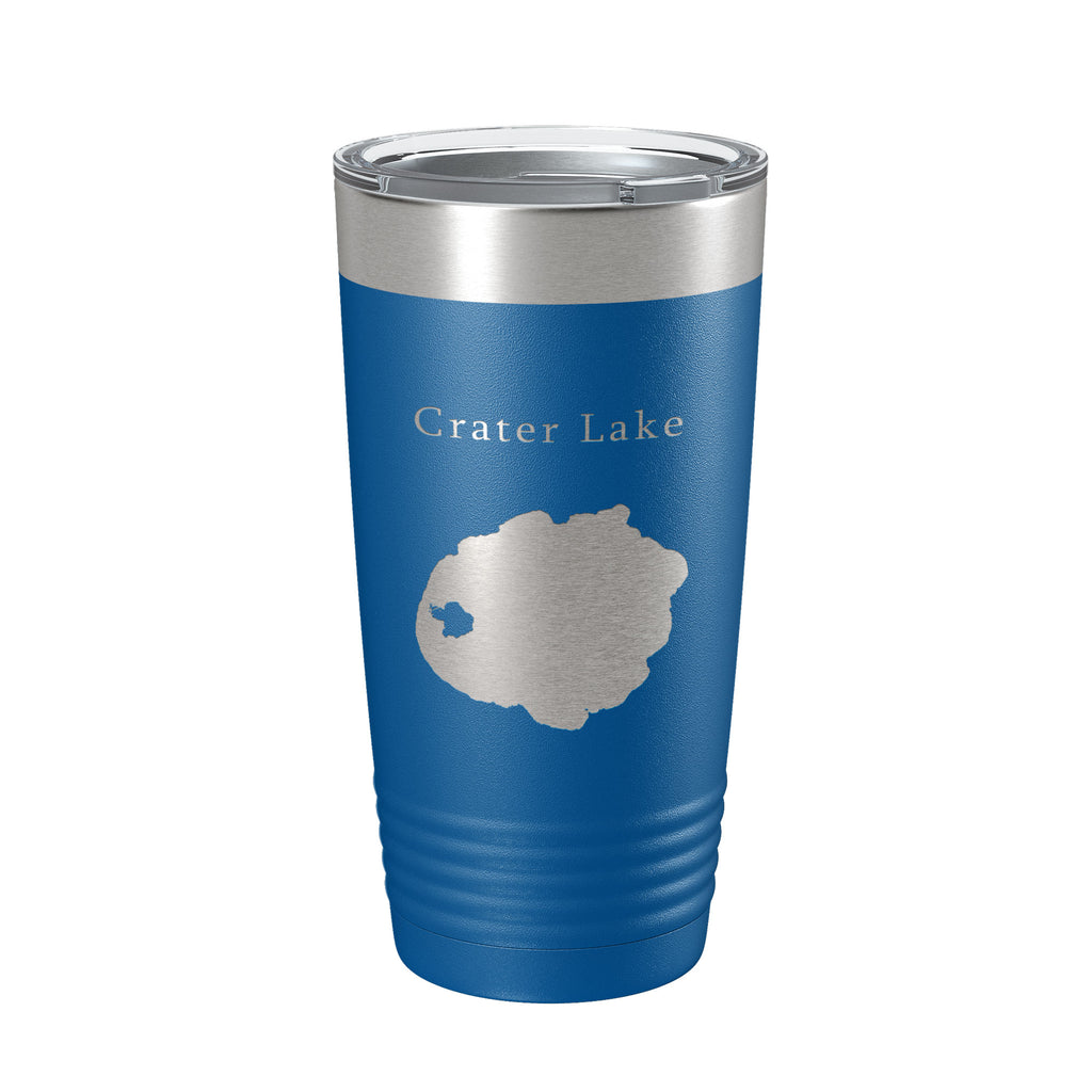 Crater Lake Map Tumbler Travel Mug Insulated Laser Engraved Coffee Cup Oregon 20 oz