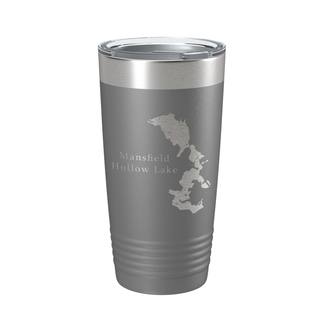 Mansfield Hollow Lake Map Tumbler Travel Mug Insulated Laser Engraved Coffee Cup Connecticut 20 oz