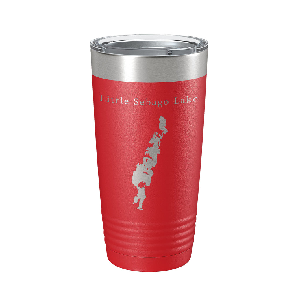 Little Sebago Lake Map Tumbler Travel Mug Insulated Laser Engraved Coffee Cup Maine 20 oz