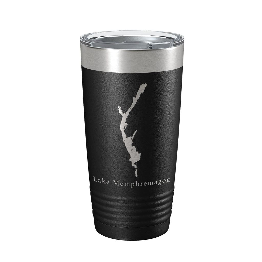 Lake Memphremagog Map Tumbler Travel Mug Insulated Laser Engraved Coffee Cup Vermont Quebec 20 oz