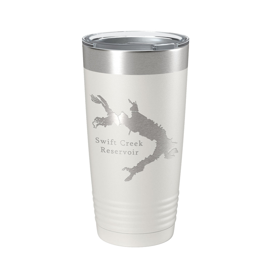 Swift Creek Reservoir Tumbler Lake Map Travel Mug Insulated Laser Engraved Coffee Cup Virginia 20 oz