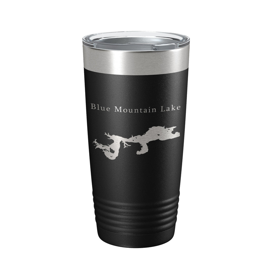 Blue Mountain Lake Map Tumbler Travel Mug Insulated Laser Engraved Coffee Cup Arkansas 20 oz