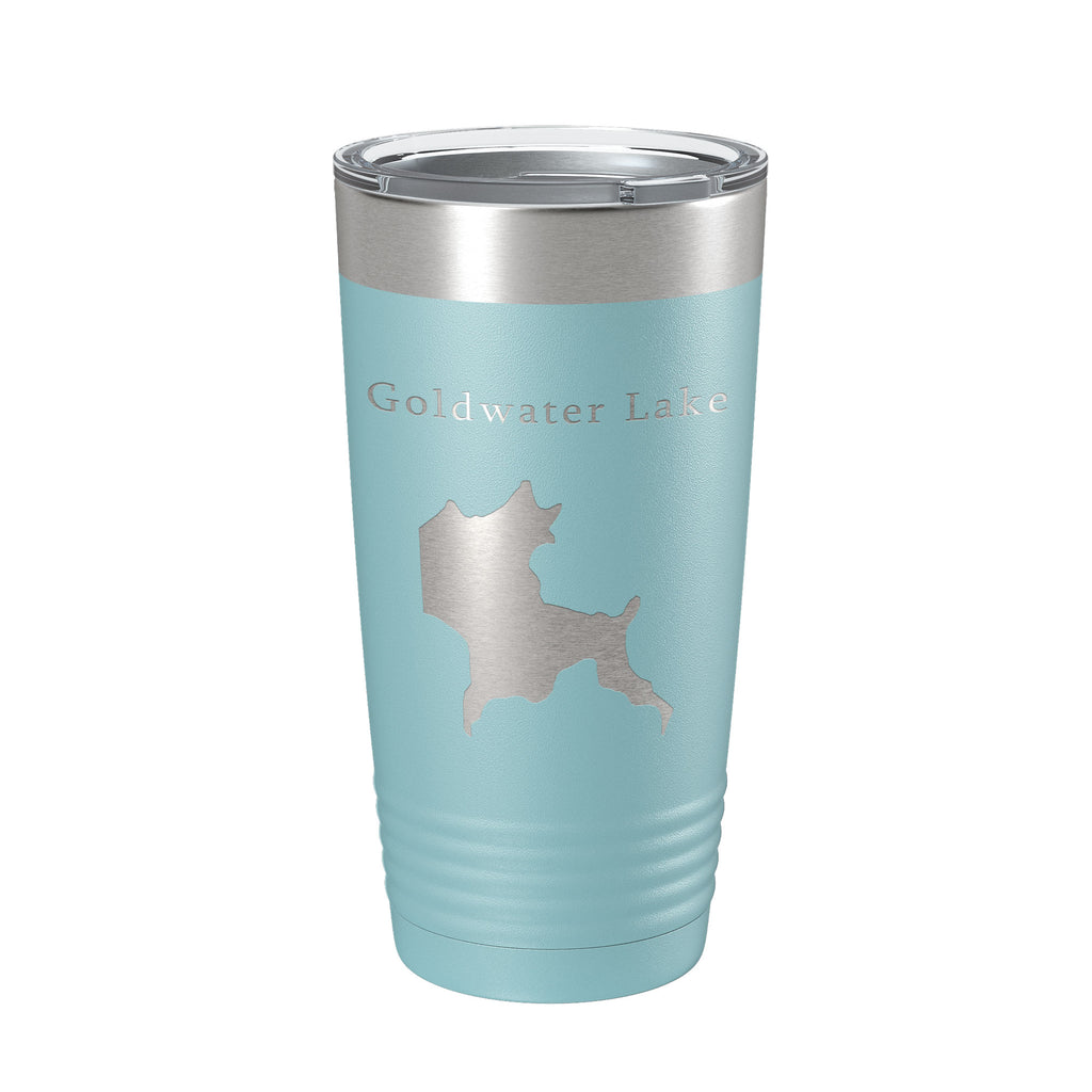 Goldwater Lake Map Tumbler Travel Mug Insulated Laser Engraved Coffee Cup Arizona 20 oz