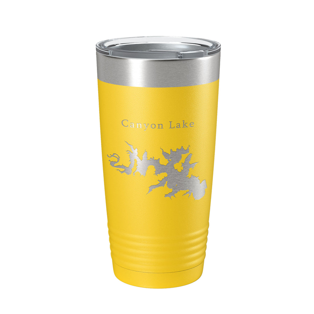 Canyon Lake Map Tumbler Travel Mug Insulated Laser Engraved Coffee Cup Texas 20 oz