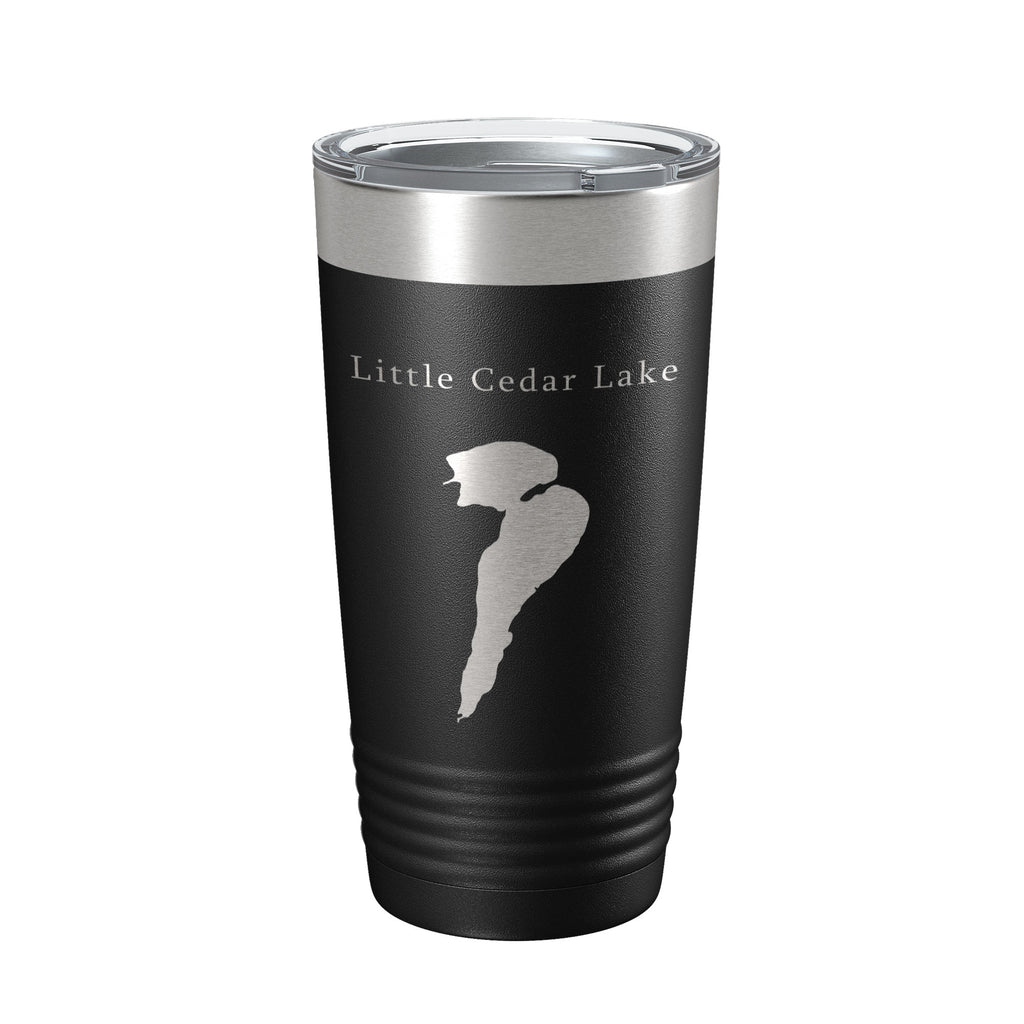 Little Cedar Lake Map Tumbler Travel Mug Insulated Laser Engraved Coffee Cup Wisconsin 20 oz