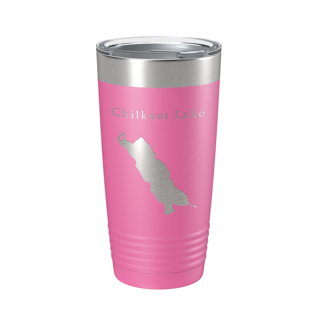 Chilkoot Lake Map Tumbler Travel Mug Insulated Laser Engraved Coffee Cup Alaska 20 oz