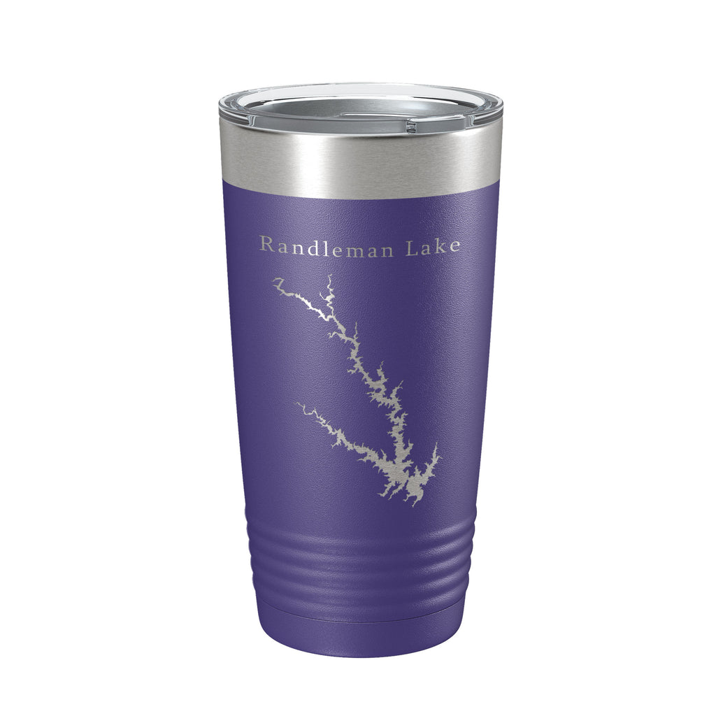 Randleman Lake Map Tumbler Travel Mug Insulated Laser Engraved Coffee Cup North Carolina 20 oz