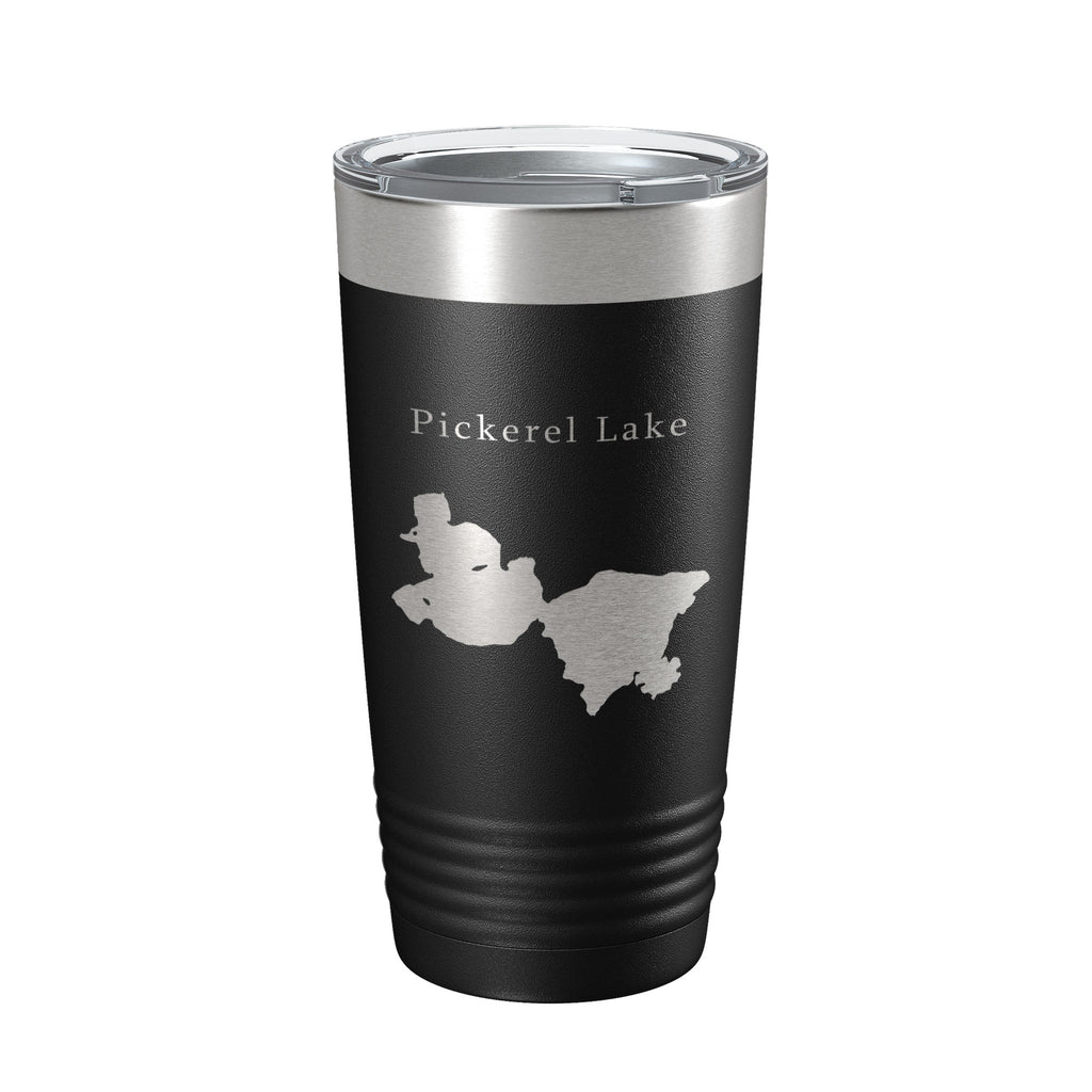 Pickerel Lake Map Tumbler Travel Mug Insulated Laser Engraved Coffee Cup Wisconsin 20 oz