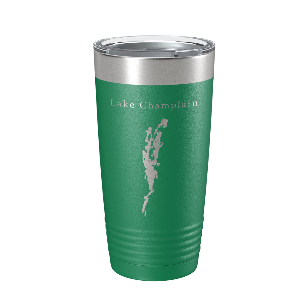 Lake Champlain Map Tumbler Travel Mug Insulated Laser Engraved Coffee Cup Vermont New York Canada 20 oz