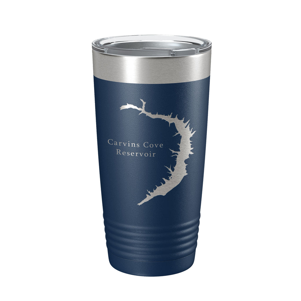 Carvins Cove Reservoir Tumbler Lake Map Travel Mug Insulated Laser Engraved Coffee Cup Virginia 20 oz