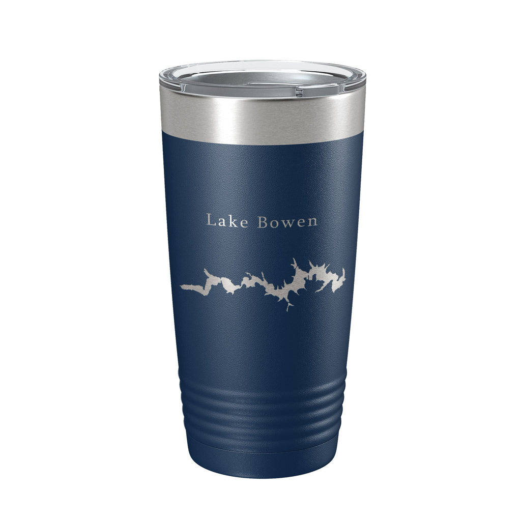 Lake Bowen Map Tumbler Travel Mug Insulated Laser Engraved Coffee Cup William C South Carolina 20 oz