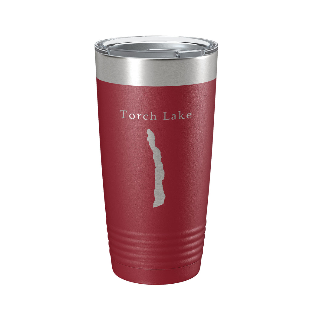 Torch Lake Map Tumbler Travel Mug Insulated Laser Engraved Coffee Cup Michigan 20 oz