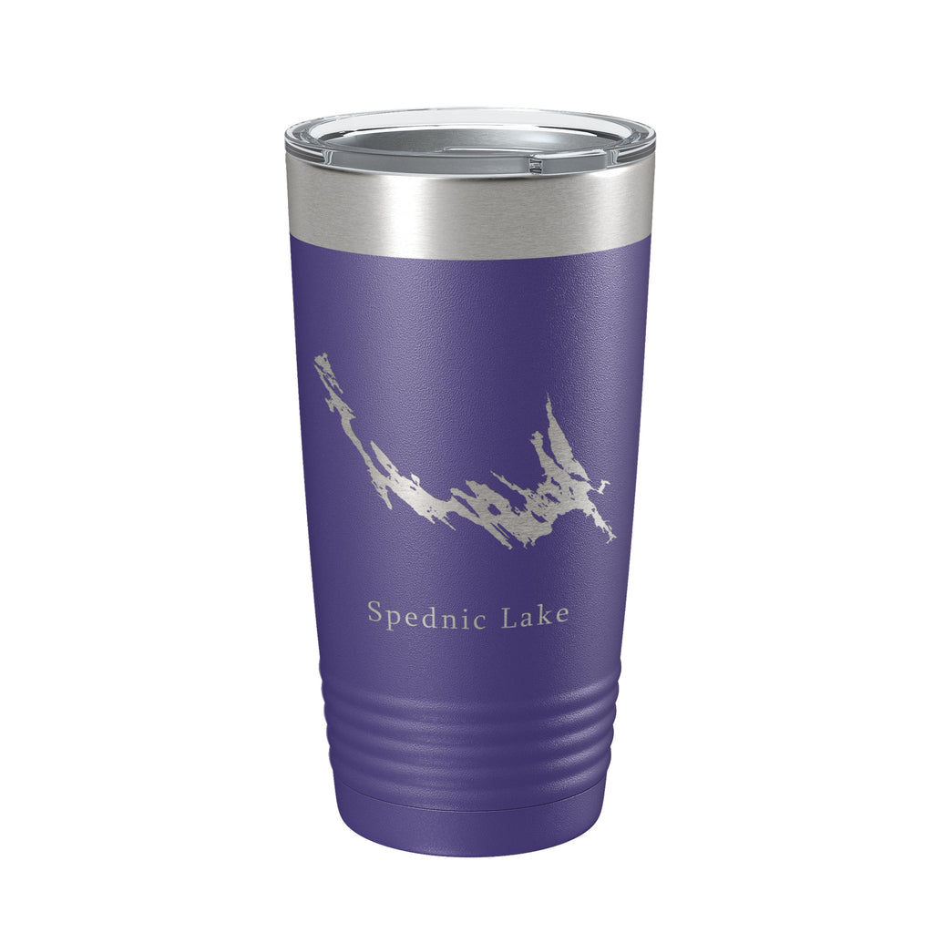 Spednic Lake Lac Map Tumbler Travel Mug Insulated Laser Engraved Coffee Cup Maine Canada 20 oz