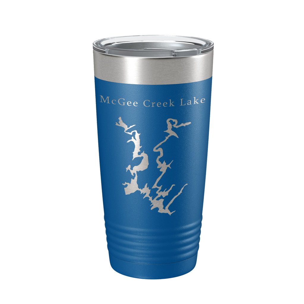 McGee Creek Lake Map Tumbler Travel Mug Insulated Laser Engraved Coffee Cup Oklahoma 20 oz