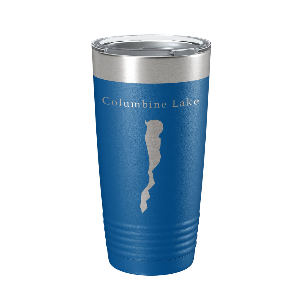 Columbine Lake Purgatory Map Tumbler Travel Mug Insulated Laser Engraved Coffee Cup Colorado 20 oz