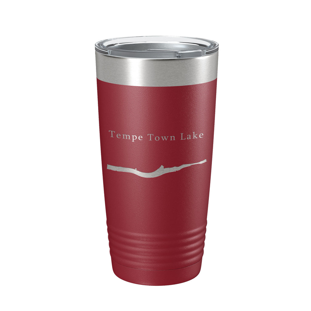 Tempe Town Lake Map Tumbler Travel Mug Insulated Laser Engraved Coffee Cup Arizona 20 oz