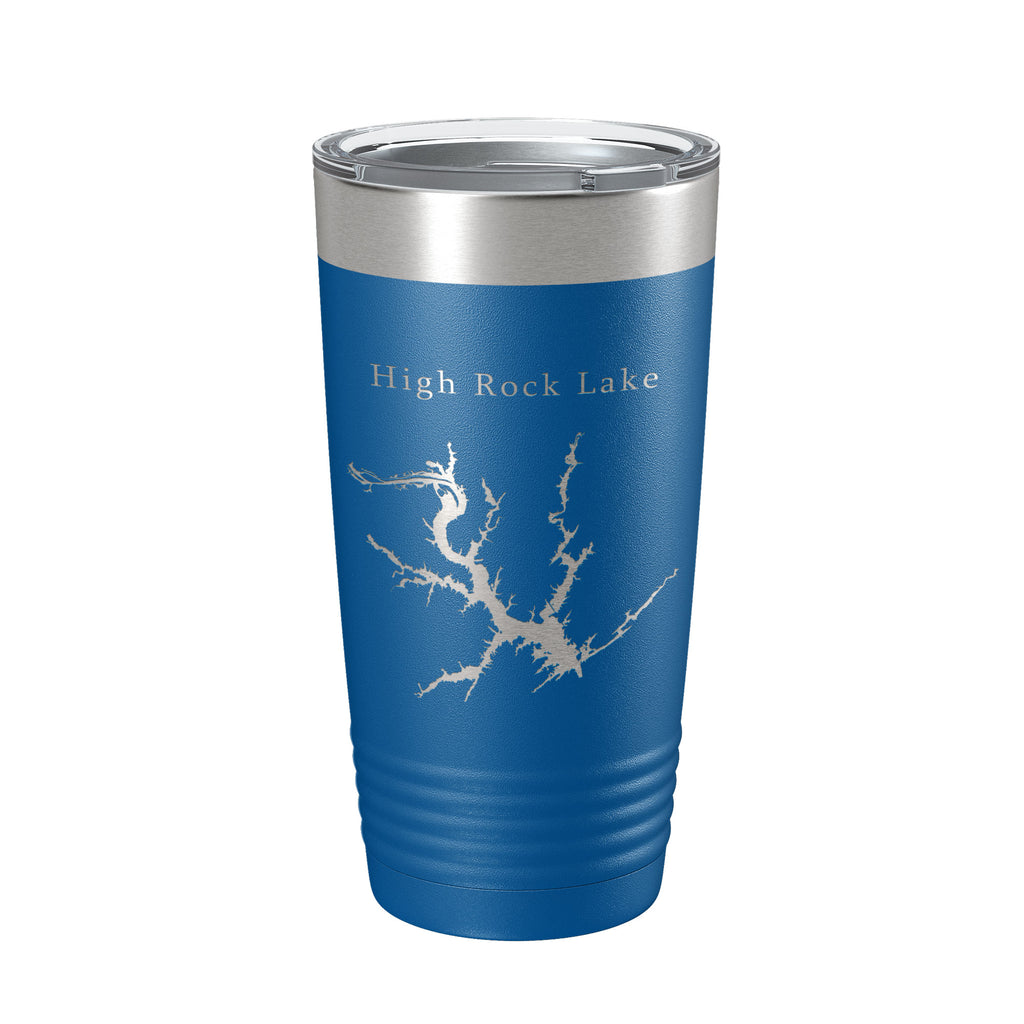 High Rock Lake Map Tumbler Travel Mug Insulated Laser Engraved Coffee Cup North Carolina 20 oz