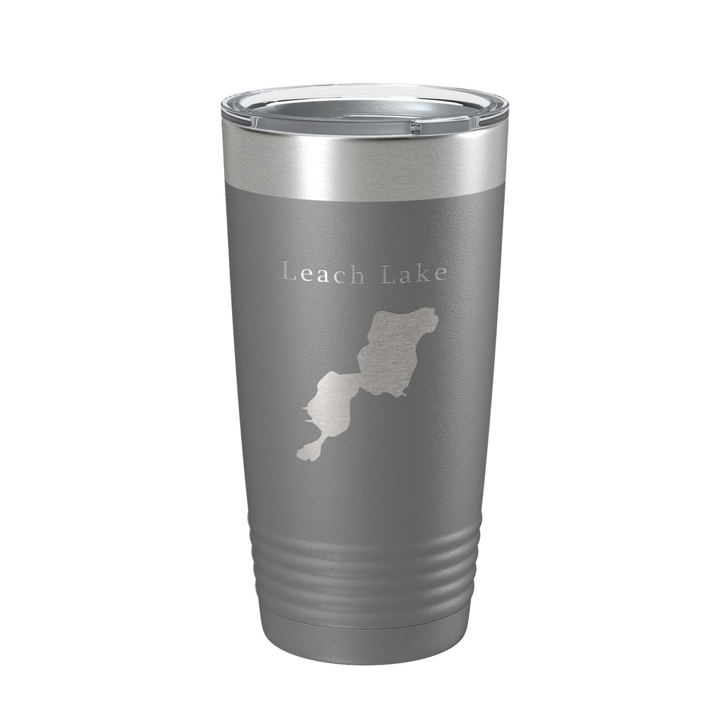 Leach Lake Map Tumbler Travel Mug Insulated Laser Engraved Coffee Cup Michigan 20 oz