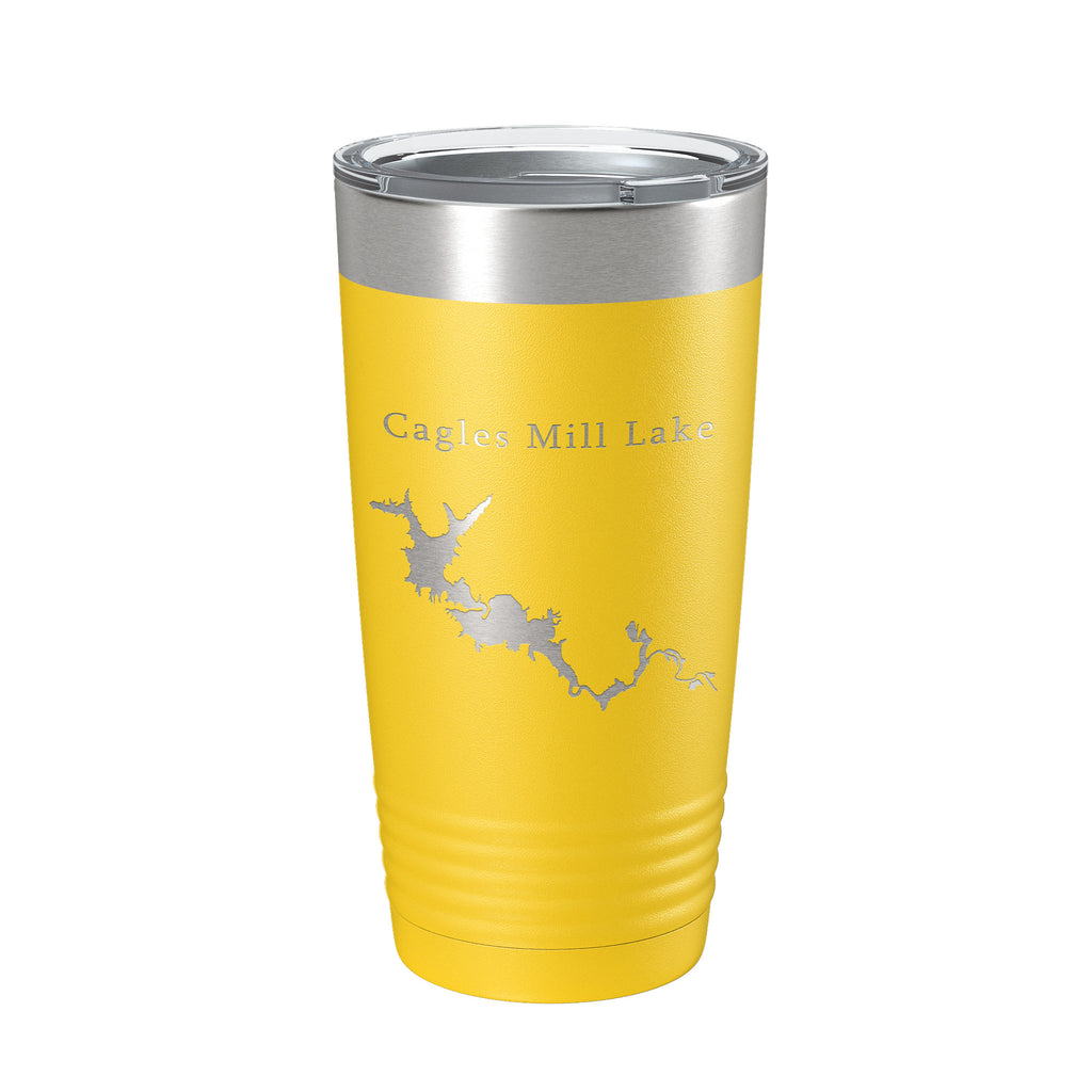 Cagles Mill Lake Map Tumbler Travel Mug Insulated Laser Engraved Coffee Cup Indiana 20 oz