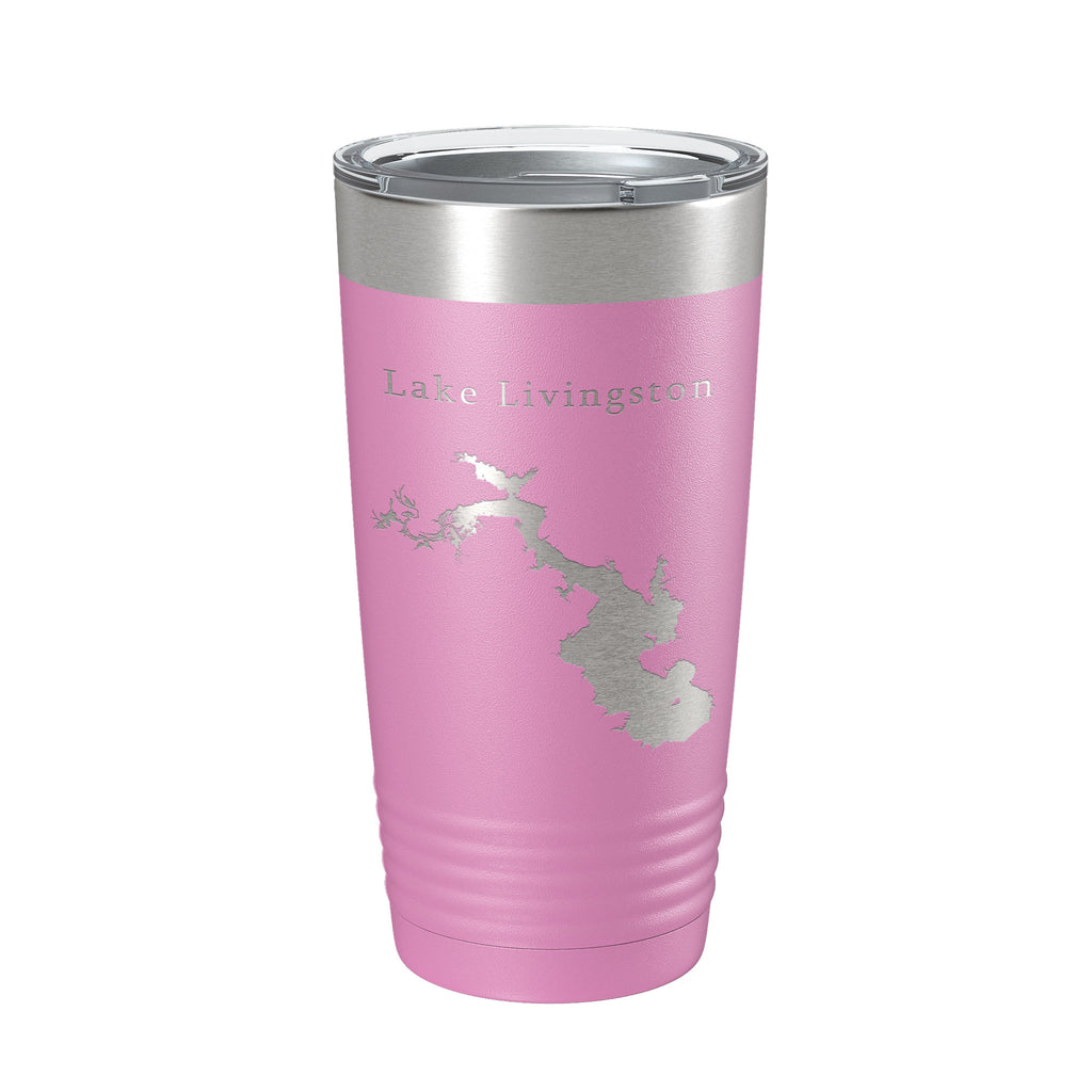 Lake Livingston Map Tumbler Travel Mug Insulated Laser Engraved Coffee Cup Texas 20 oz