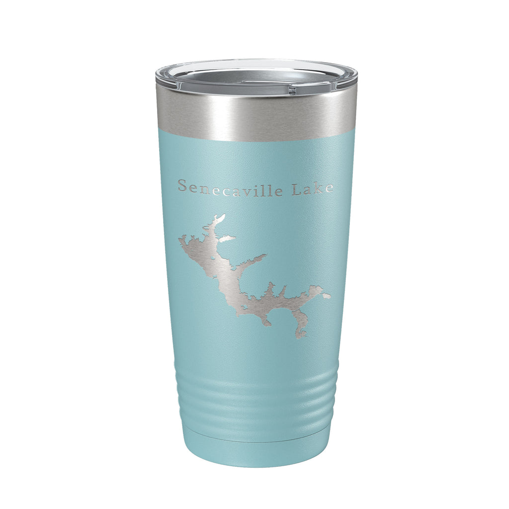 Senecaville Lake Map Tumbler Travel Mug Insulated Laser Engraved Coffee Cup Ohio 20 oz