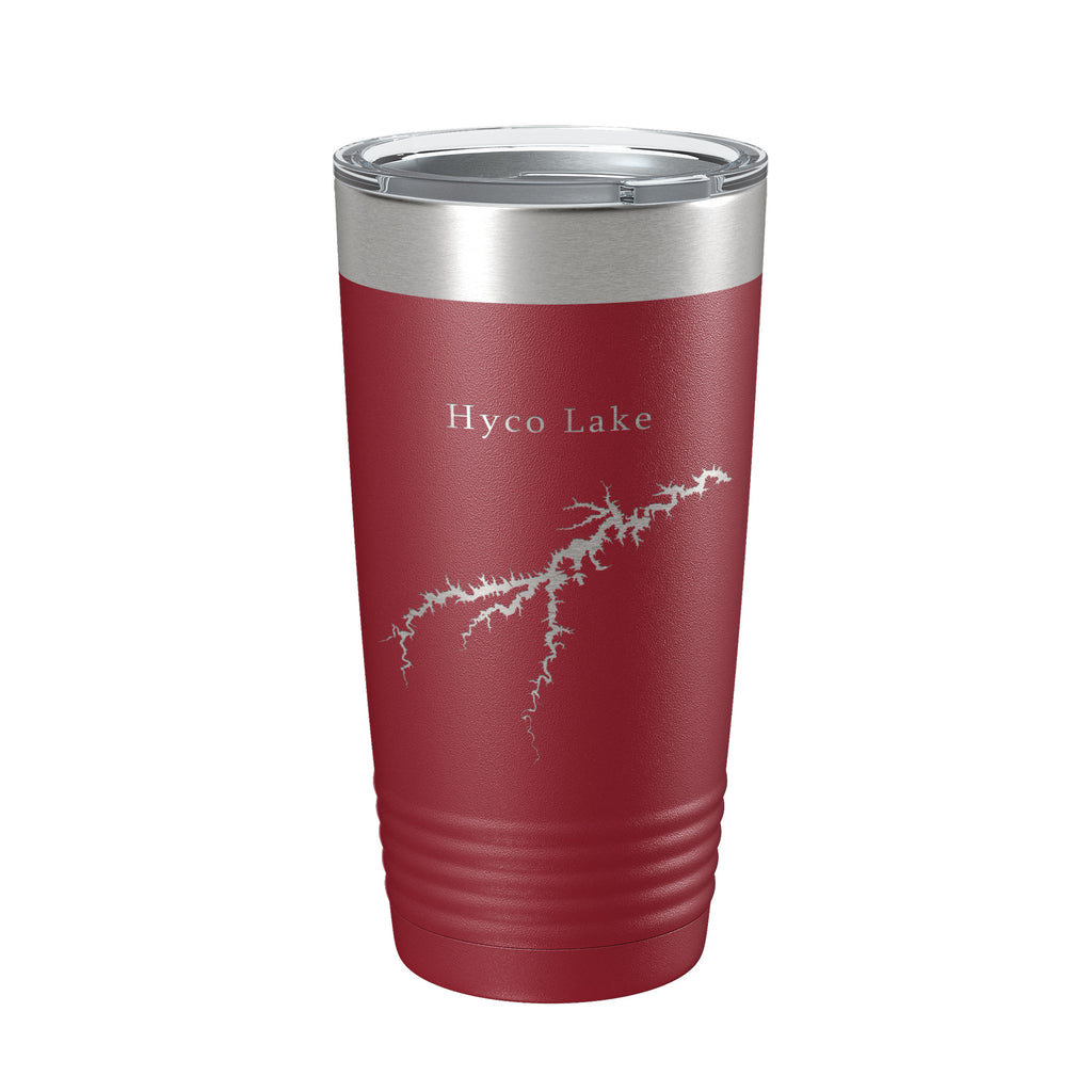 Hyco Lake Map Tumbler Travel Mug Insulated Laser Engraved Coffee Cup North Carolina 20 oz