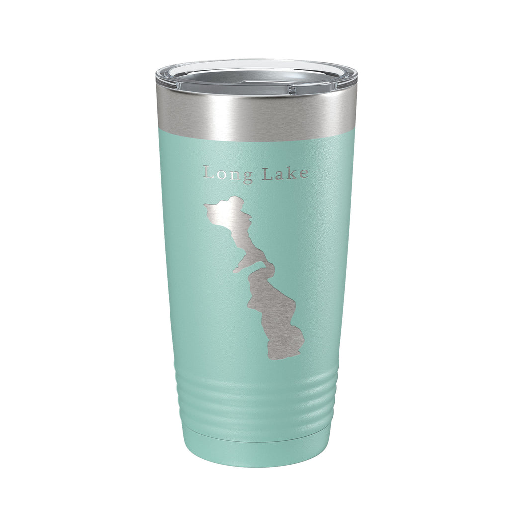 Long Lake Map Tumbler Travel Mug Insulated Laser Engraved Coffee Cup Minneapolis St. Paul Minnesota 20 oz