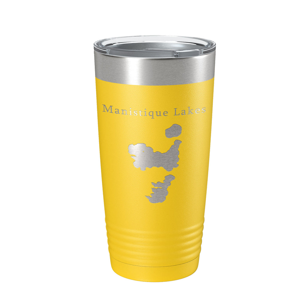 Manistique Lakes Map Tumbler Travel Mug Insulated Laser Engraved Coffee Cup Michigan 20 oz