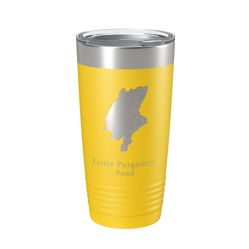 Little Purgatory Pond Tumbler Lake Map Travel Mug Insulated Laser Engraved Coffee Cup Maine 20 oz