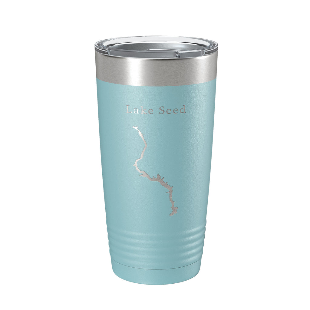 Lake Seed Map Tumbler Travel Mug Insulated Laser Engraved Coffee Cup Rabun County Georgia 20 oz