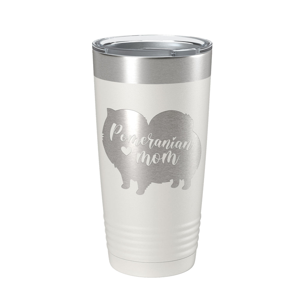 Pomeranian Mom Tumbler Dog Travel Mug Gift Insulated Laser Engraved Coffee Cup 20 oz