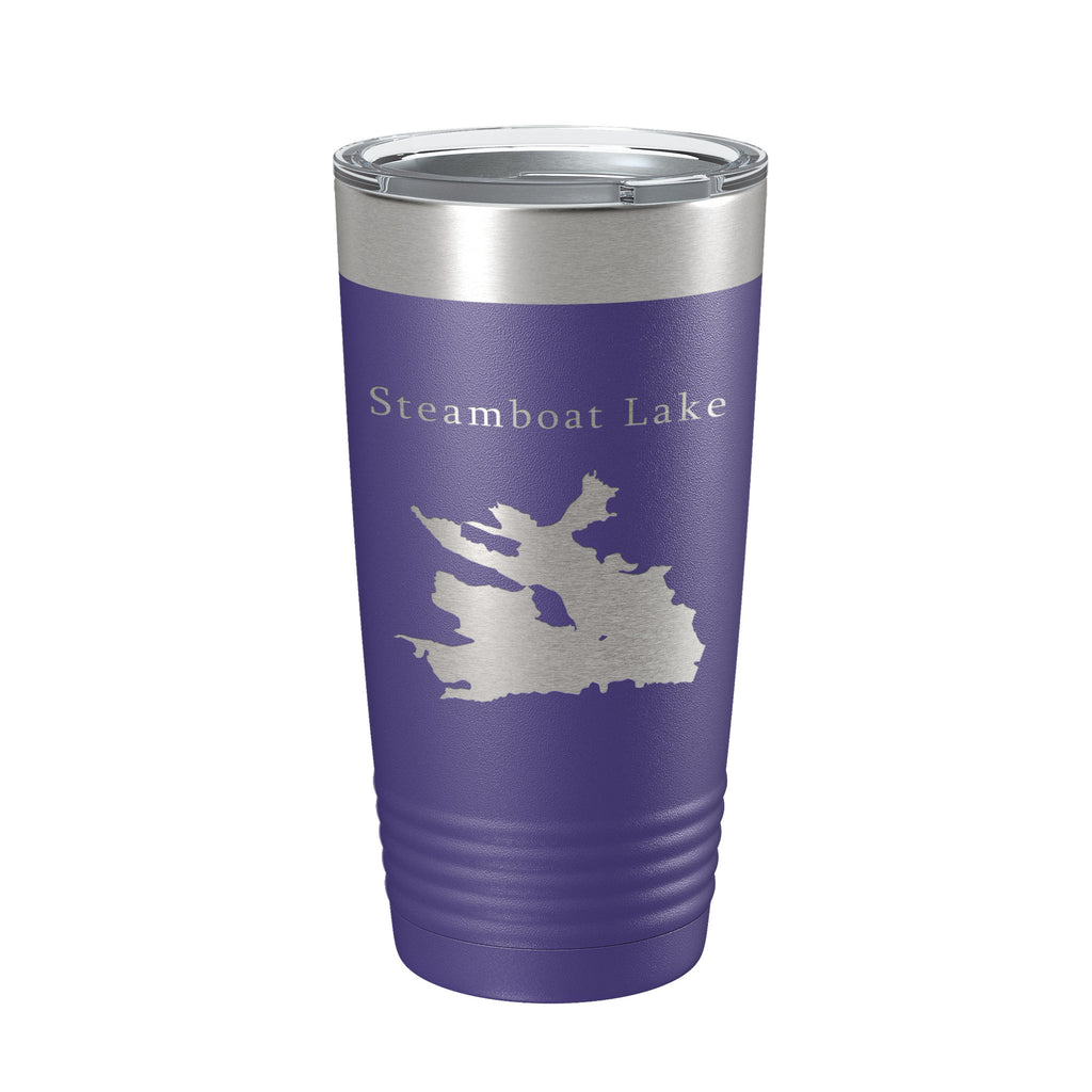 Steamboat Lake Map Tumbler Travel Mug Insulated Laser Engraved Coffee Cup Colorado 20 oz