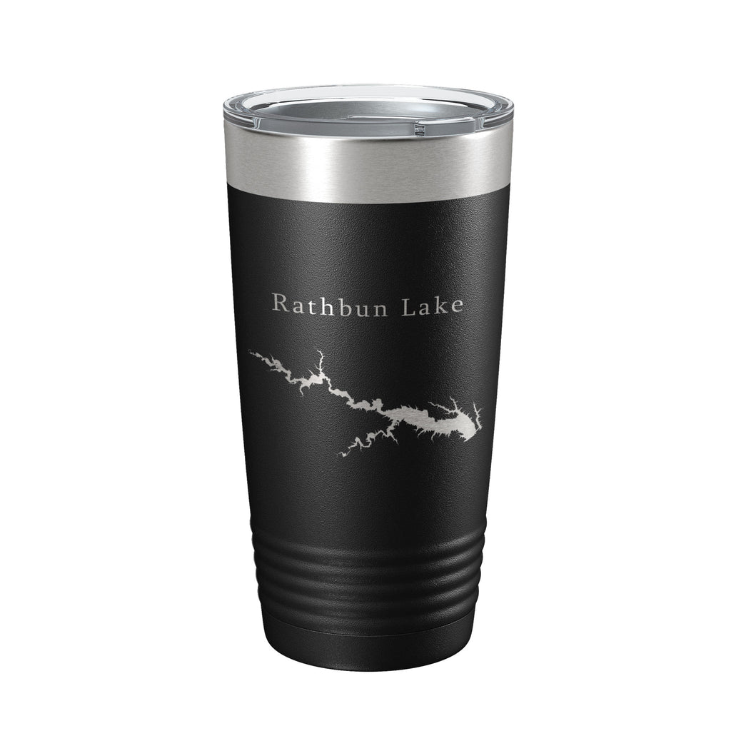 Rathbun Lake Map Tumbler Travel Mug Insulated Laser Engraved Coffee Cup Iowa 20 oz