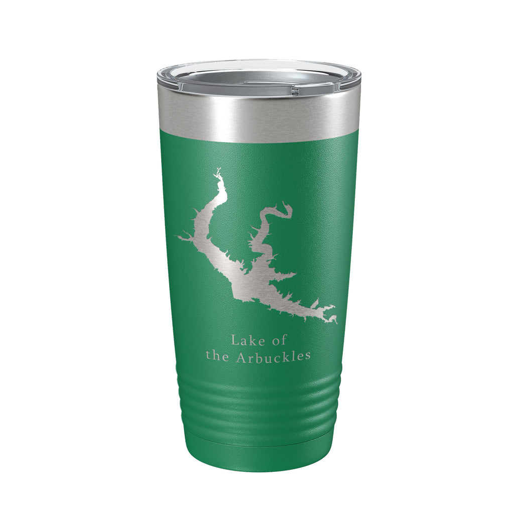 Lake of the Arbuckles Map Tumbler Travel Mug Insulated Laser Engraved Coffee Cup Oklahoma 20 oz