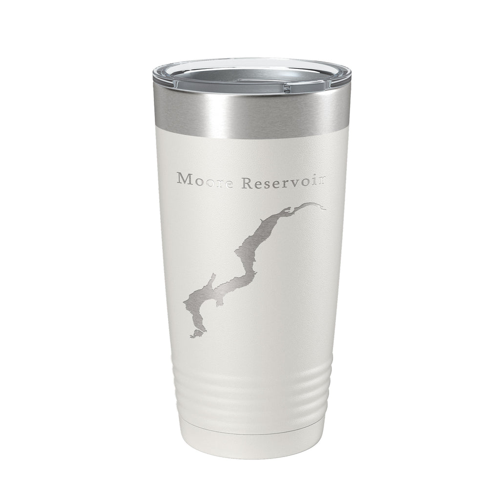 Moore Reservoir Tumbler Lake Map Travel Mug Insulated Laser Engraved Coffee Cup New Hampshire Vermont 20 oz