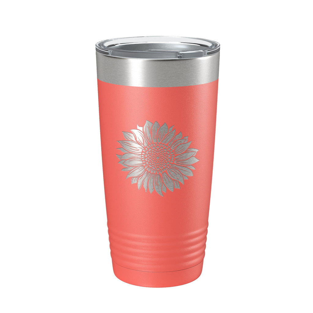 Sunflower Tumbler Sun Flower Travel Mug Gift For Women Insulated Laser Engraved Coffee Cup Birthday Mother's Day 20 oz