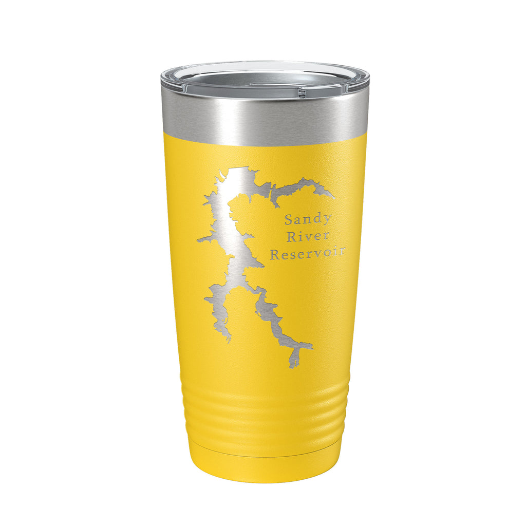 Sandy River Reservoir Tumbler Lake Map Travel Mug Insulated Laser Engraved Coffee Cup Virginia 20 oz