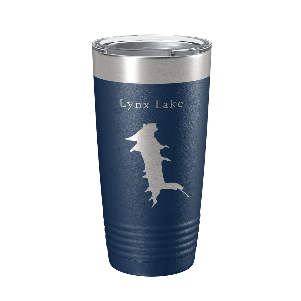 Lynx Lake Map Tumbler Travel Mug Insulated Laser Engraved Coffee Cup Arizona 20 oz