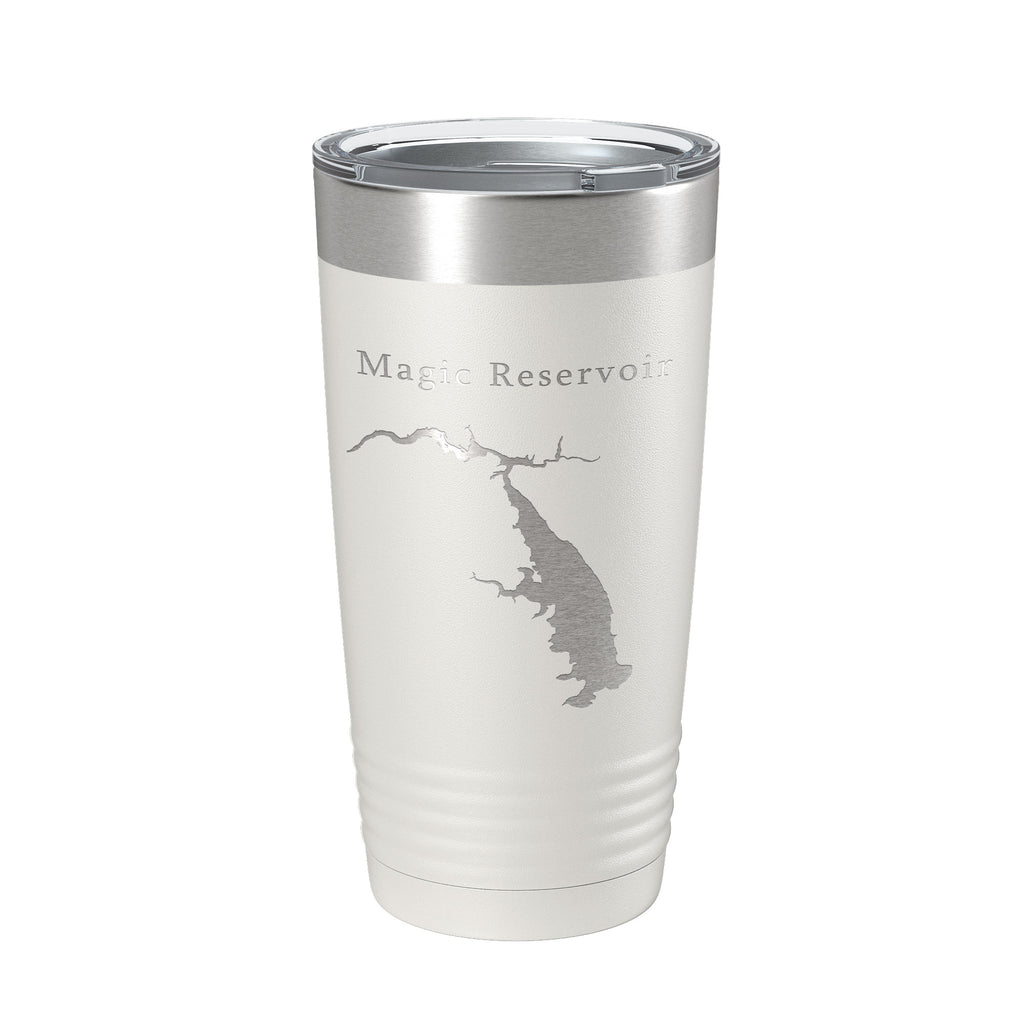 Magic Reservoir Tumbler Lake Map Travel Mug Insulated Laser Engraved Coffee Cup Idaho 20 oz