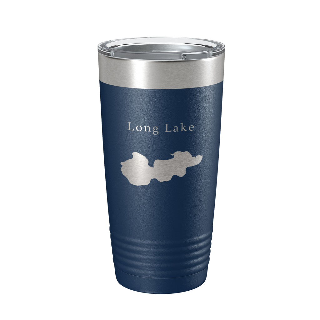 Long Lake Map Tumbler Travel Mug Insulated Laser Engraved Coffee Cup Minneapolis Minnesota 20 oz